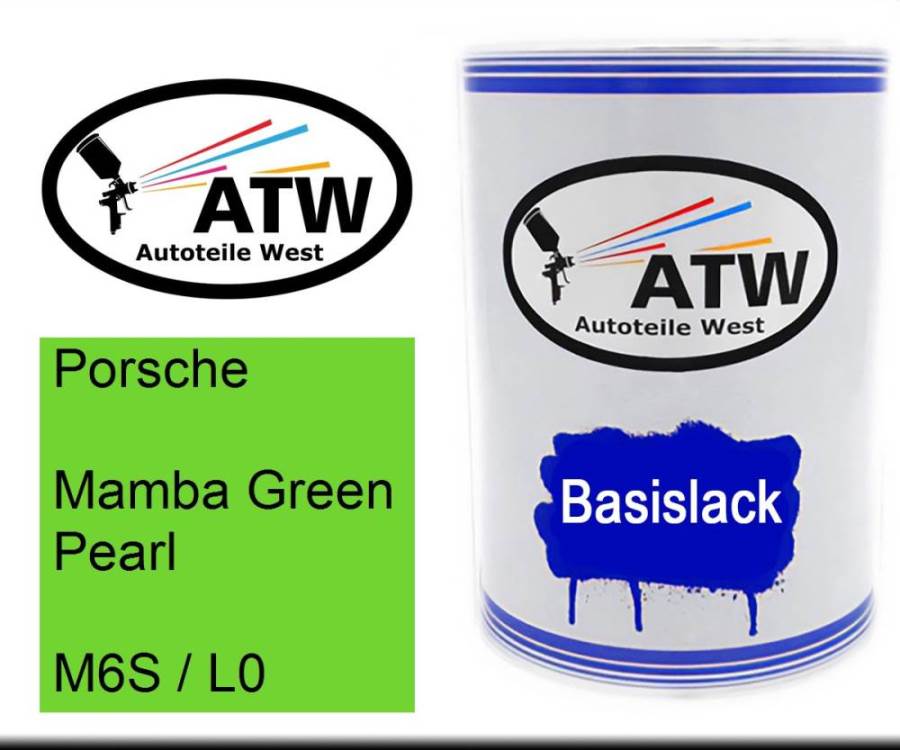 Porsche, Mamba Green Pearl, M6S / L0: 500ml Lackdose, von ATW Autoteile West.